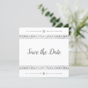 Luxury Silver Save the Date Invitation