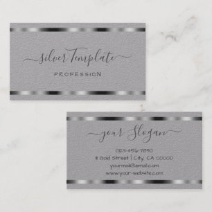 Luxury Silver Signature Handlettering Font Chic  Business Card
