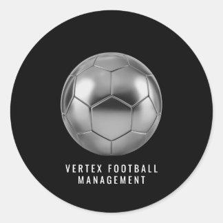 Luxury Silver Soccer Ball Round Corporate Envelope Classic Round Sticker