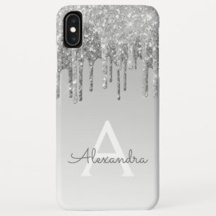 Luxury Silver Sparkle Glitter Monogram iPhone XS Max Case