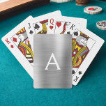 Luxury Silver Stainless Steel Monogram Playing Cards<br><div class="desc">Luxury Silver Faux Metallic Foil Stainless Steel Elegant Monogram Playing Cards. These playing cards can be customized to include your initial and first name and make a great party favour for a birthday party,  bridal shower or bachelorette party.</div>