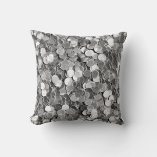 Luxury Silver Throw Pillow