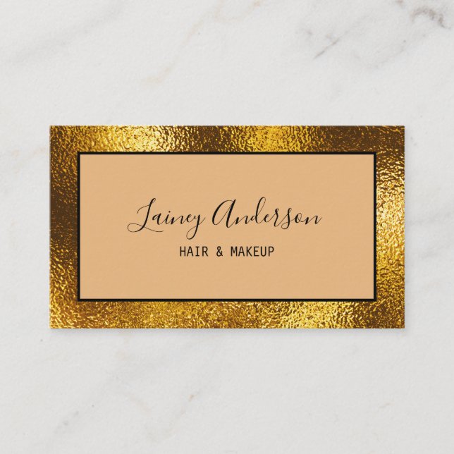 Luxury simple Trendy faux gold foil texture  Business Card (Front)