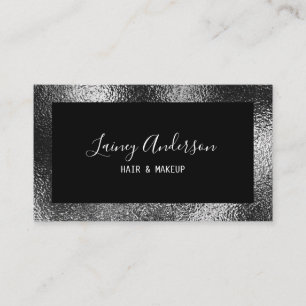 Luxury simple Trendy faux metallic silver foil  Business Card