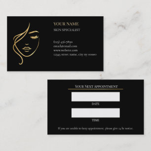 Luxury Skin care & Beauty Appointment Card