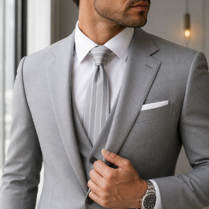 Luxury Slate Blue and Dusty Grey Ribbed Jacquard S Tie