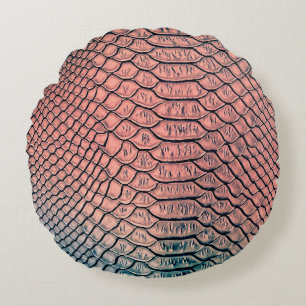 Luxury snake skin texture backgroundtexture,leathe round pillow
