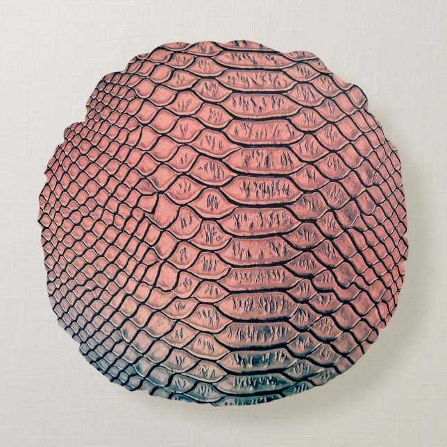 Luxury snake skin texture backgroundtexture,leathe round pillow (Front)