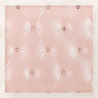 Luxury Sofa: Old Rose Texture Glass Coaster