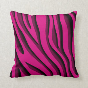 Luxury Soft Pink 3D Zebra Wave Throw Pillow