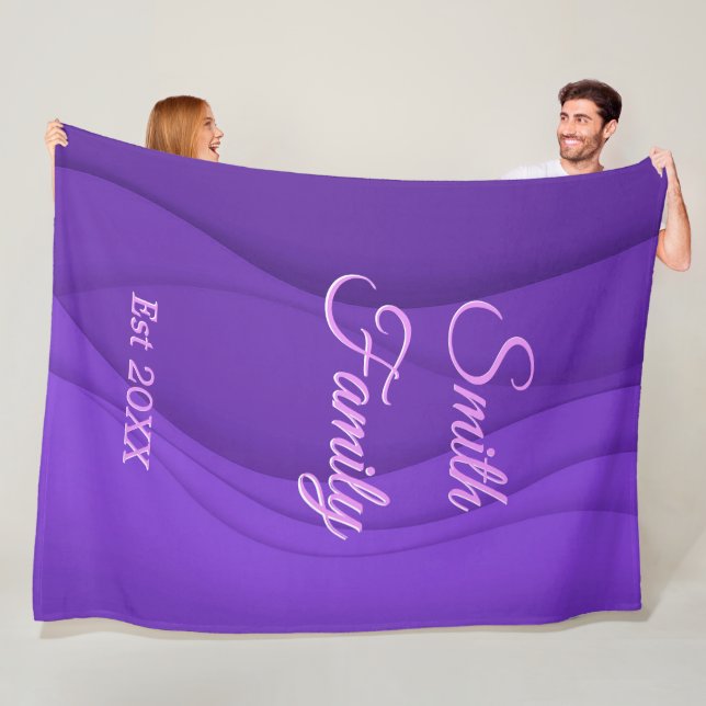 Luxury Soft Purple Wave Customize Fleece Blanket (In Situ)