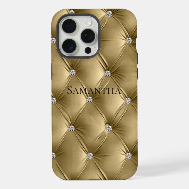 Luxury Soft Warm Gold Faux Velvet  iPhone Case (Back)