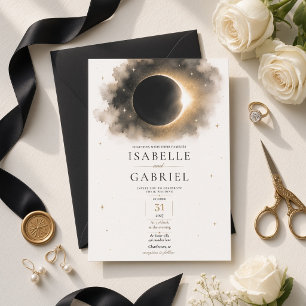 Luxury Solar Eclipse   Celestial Moon Eclipse Invitation