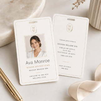 Luxury Spa Salon Employee Photo ID Badge