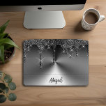 Luxury Sparkle Black Dripping Glitter Personalized iPad Pro Cover<br><div class="desc">Beautiful Luxury Sparkle Black Dripping Glitter With Brushed Metal Texture Design Personalized iPad Pro Cover</div>