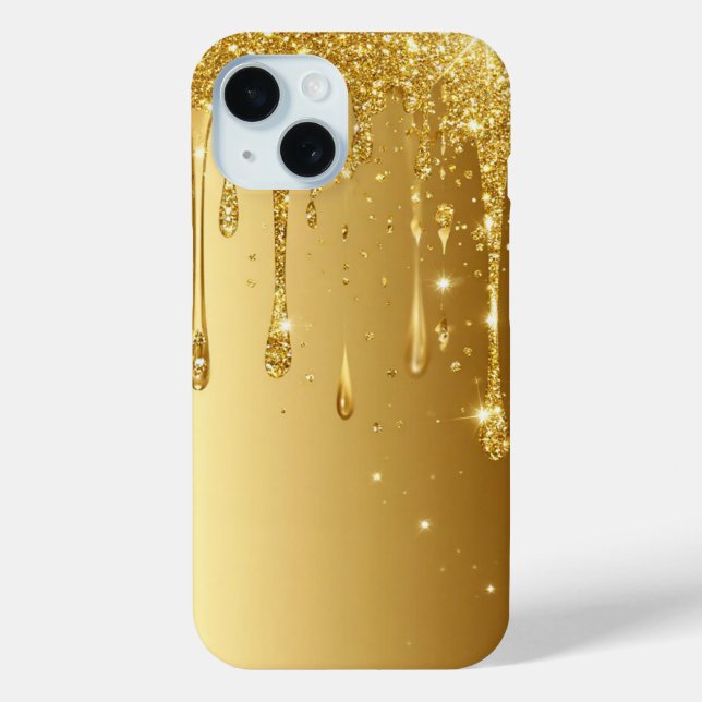 Luxury Sparkle Gold Glitter Drip Gift for her Case-Mate iPhone Case (Back)