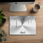 Luxury Sparkle Grey Dripping Glitter Personalized, iPad Pro Cover<br><div class="desc">Beautiful Luxury Sparkle Silver Grey Dripping Glitter With Brushed Metal Texture Design Personalized iPad Pro Cover</div>