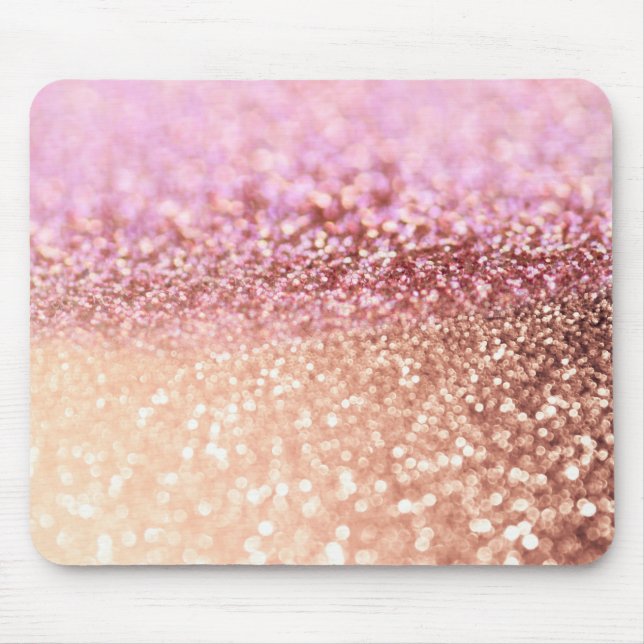 Luxury Sparkling Pink Ombre Glitter Gradient Mouse Pad (Front)