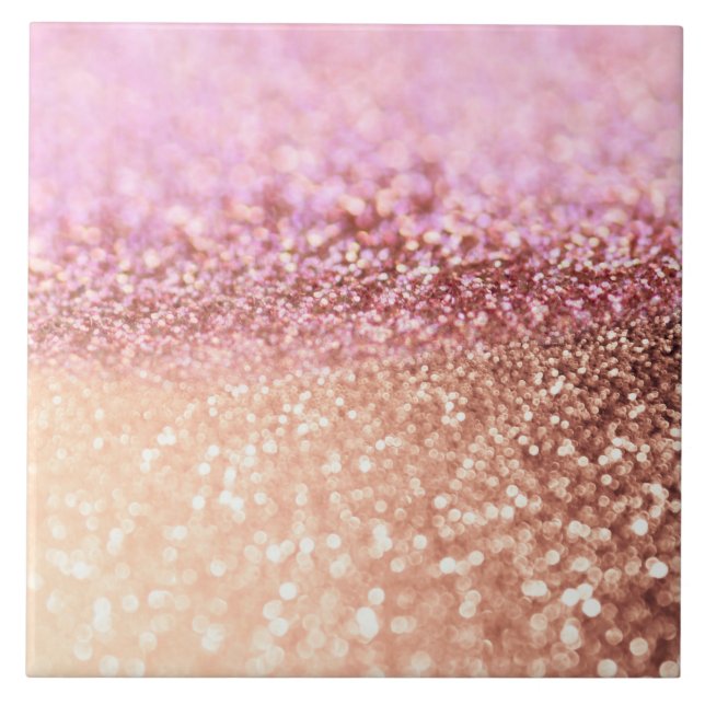 Luxury Sparkling Pink Ombre Glitter Gradient Tile (Front)