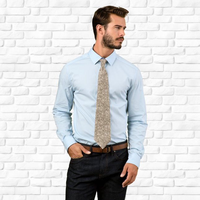 Luxury Sparkly Beige Glitter Tie (Luxury Sparkly Beige Glitter Neck Tie)