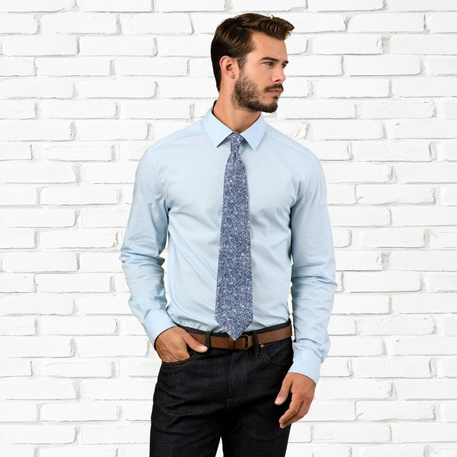 Luxury Sparkly Dusty Blue Glitter Tie (Dusty Blue Glitter Neck Tie)