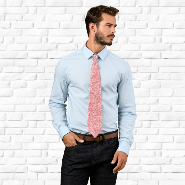 Luxury Sparkly Light Coral Glitter Tie (Luxury Sparkly Light Coral Glitter Neck Tie)