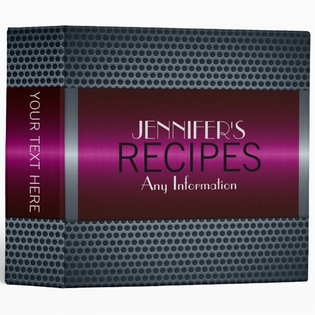 Luxury Stainless Steel Metal Look #2 Binder (Front/Spine)