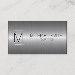 Luxury Stainless Steel Metal Monogram #9 Business Card