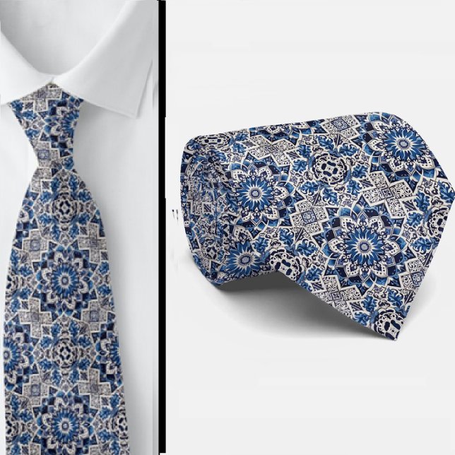 Luxury Statement Moroccan Tiled Faux Silk Neck Tie (Creator Uploaded)
