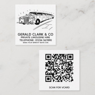 Luxury Stretch Limousine Hire Square Business Card