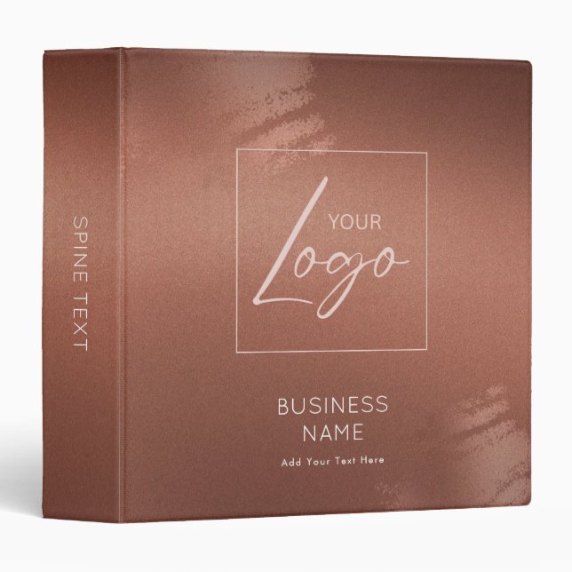 Luxury Stylish Bronze Business Name Logo Binder (Front/Spine)