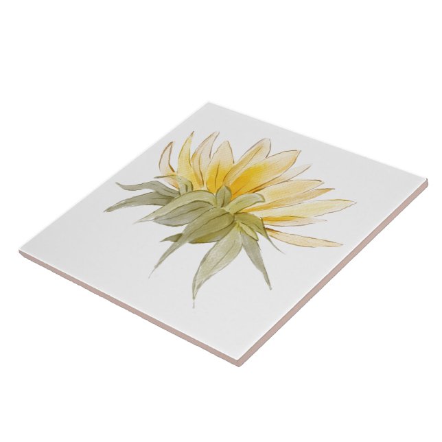 Luxury Sunflower Wedding Large White Tile (Side)