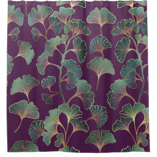 Luxury Tael Ginkgo Leaves on Deep Purple (1)