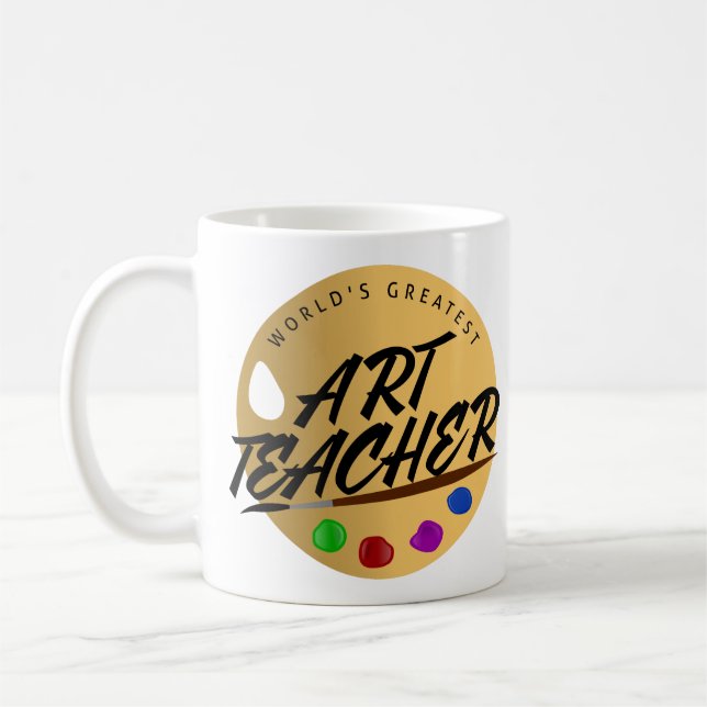 Luxury Teacher Mug World's Greatest Art Teacher (Left)