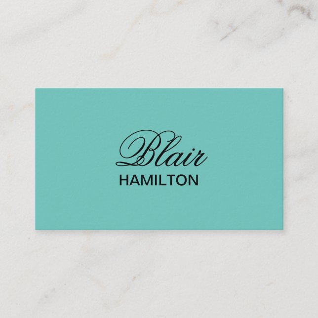 Luxury Teal Business Card (Front)