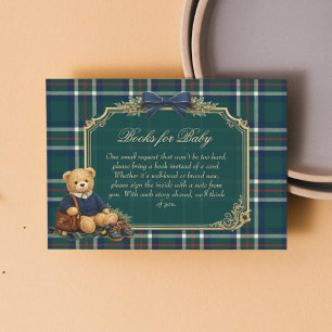 Luxury Teddy Bear Baby Shower Books for Baby Enclosure Card