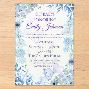 Luxury Teddy Bear Baby Shower Invitation
