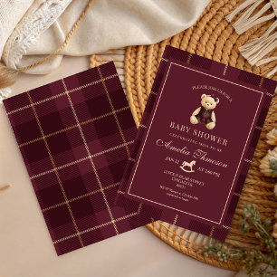 Luxury Teddy Bear baby shower Invitation