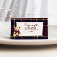 Luxury Teddy Bear Diaper raffle Wine Red Plaid