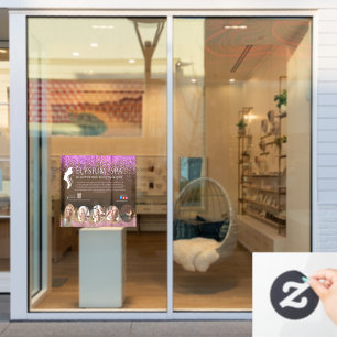 Luxury Terracotta Gold Spa Beauty Wellness QR  Window Cling