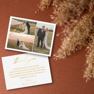 luxury thank you 3 photos wedding collage golden  card