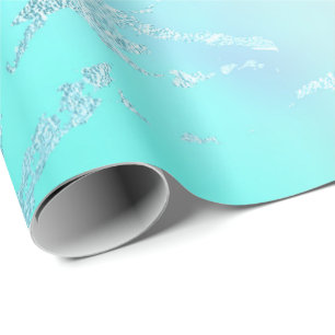 Luxury Tiffany Aqua Mint Blue Pastel Purple Marble Wrapping Paper