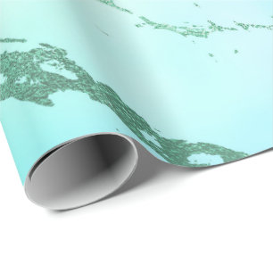 Luxury Tiffany Aqua Mint Blue Pink Purple Marble Wrapping Paper