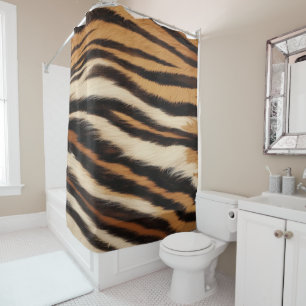 Luxury Tiger Skin Faux Fur Wild Animal Stripe