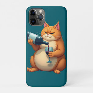 Luxury Tipsy Cat Modern Art Illustration iPhone 11 Pro Case