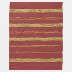 Luxury Trendy Burgundy Gold Linen Collection Fleece Blanket