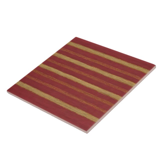 Luxury Trendy Burgundy Gold Linen Collection Tile (Side)