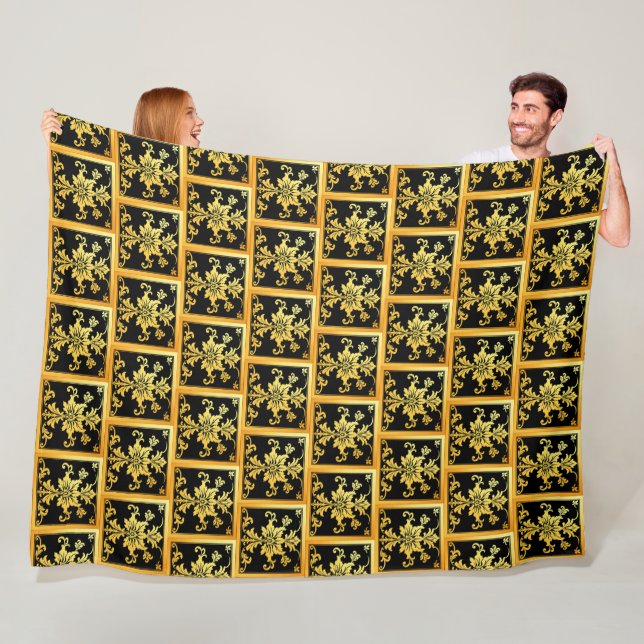 Luxury Trendy Elegant Floral Collection Fleece Blanket (In Situ)