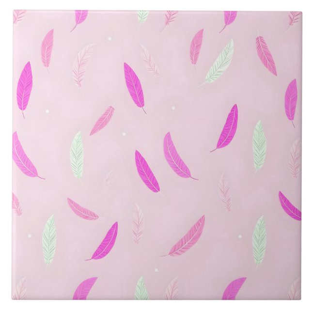 Luxury Trendy Feathers Boho Collection Tile (Front)