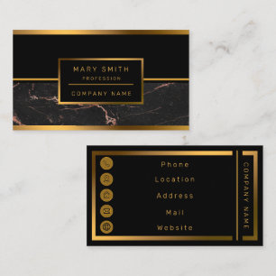 Luxury Trendy Marble Pink Black Customize Business Card